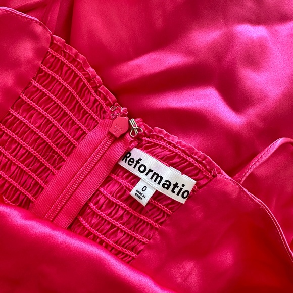 Reformation Marguerite Silk Dress Pink - Picture 2 of 4